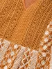 Boho Print Embroidered Eyelet Lace Knot Neck Blouse sold by Bloomchic