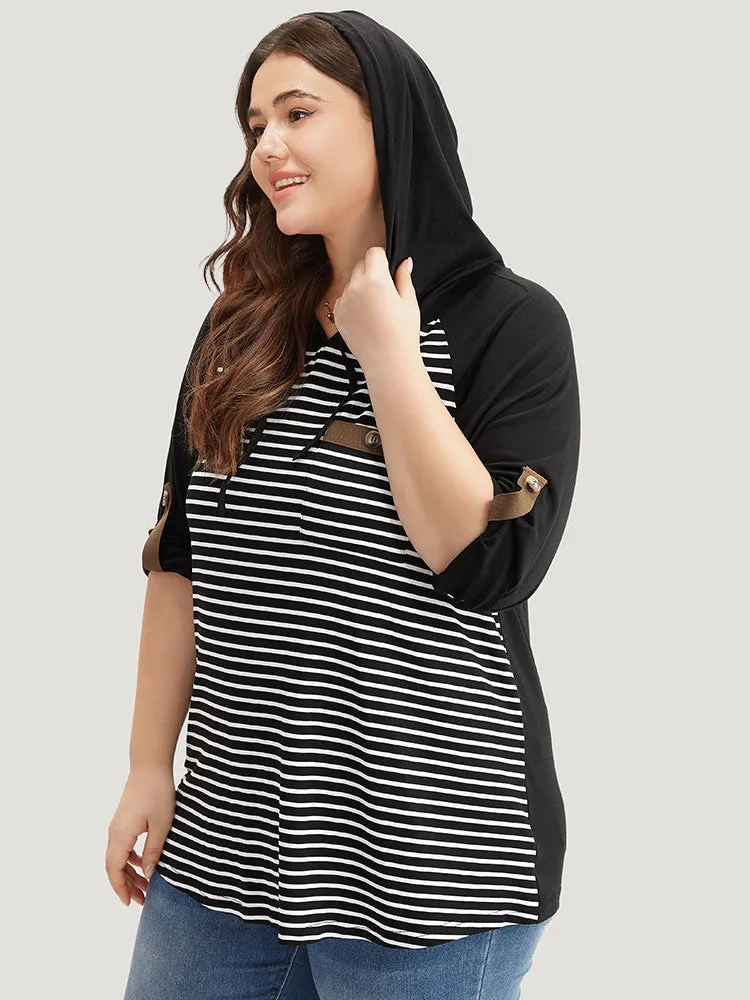 Striped Patched Pocket Button Detail T-shirt sold by Bloomchic product image thumbnail 5