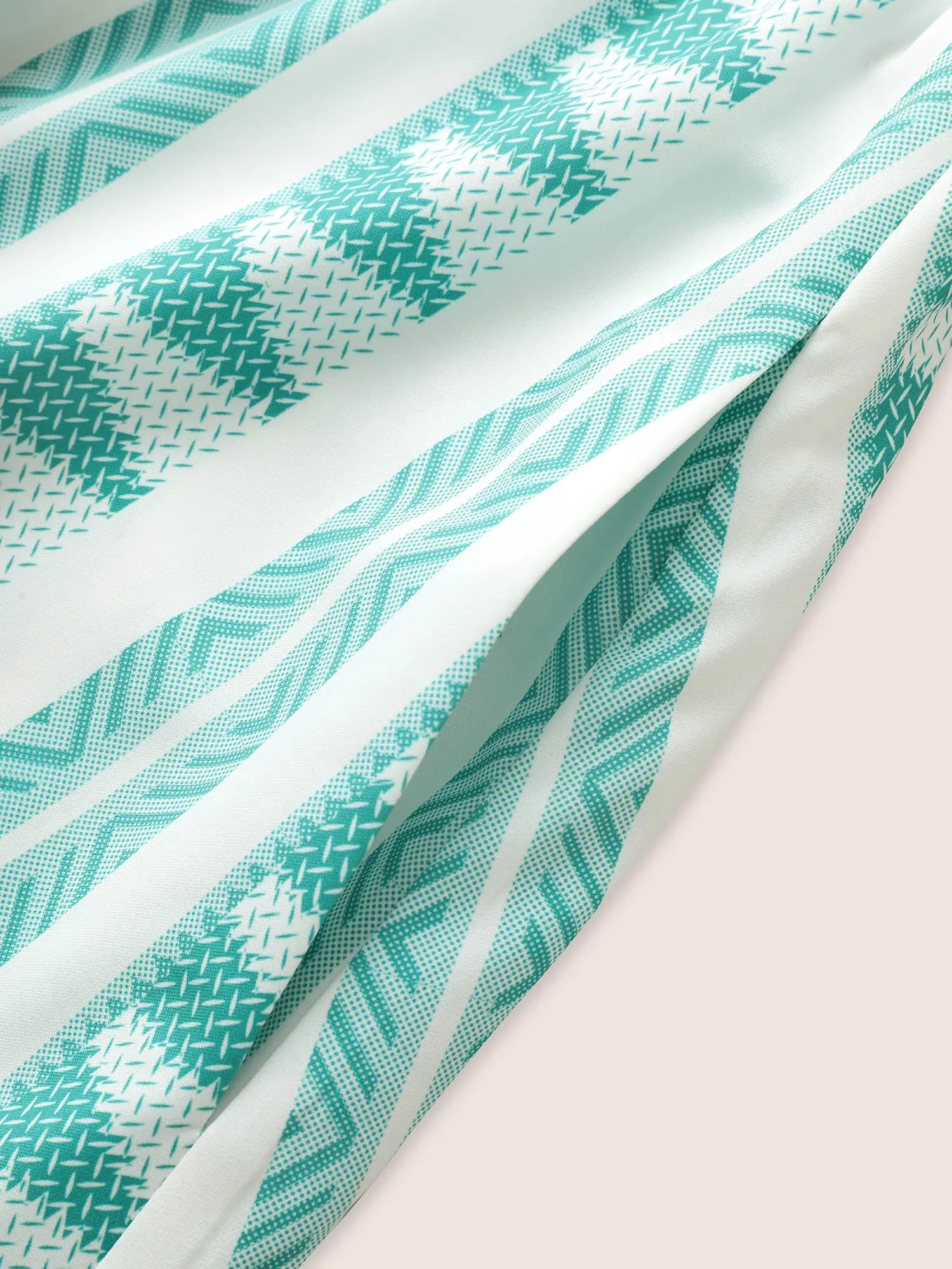 Bandana Striped Overlap Collar Flutter Hem Dress sold by Bloomchic product image thumbnail 5