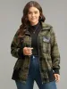 Plaid Flap Pocket Zipper Fly Jacket sold by Bloomchic