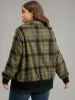 Plaid Flap Pocket Zipper Fly Jacket sold by Bloomchic