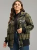 Plaid Flap Pocket Zipper Fly Jacket sold by Bloomchic