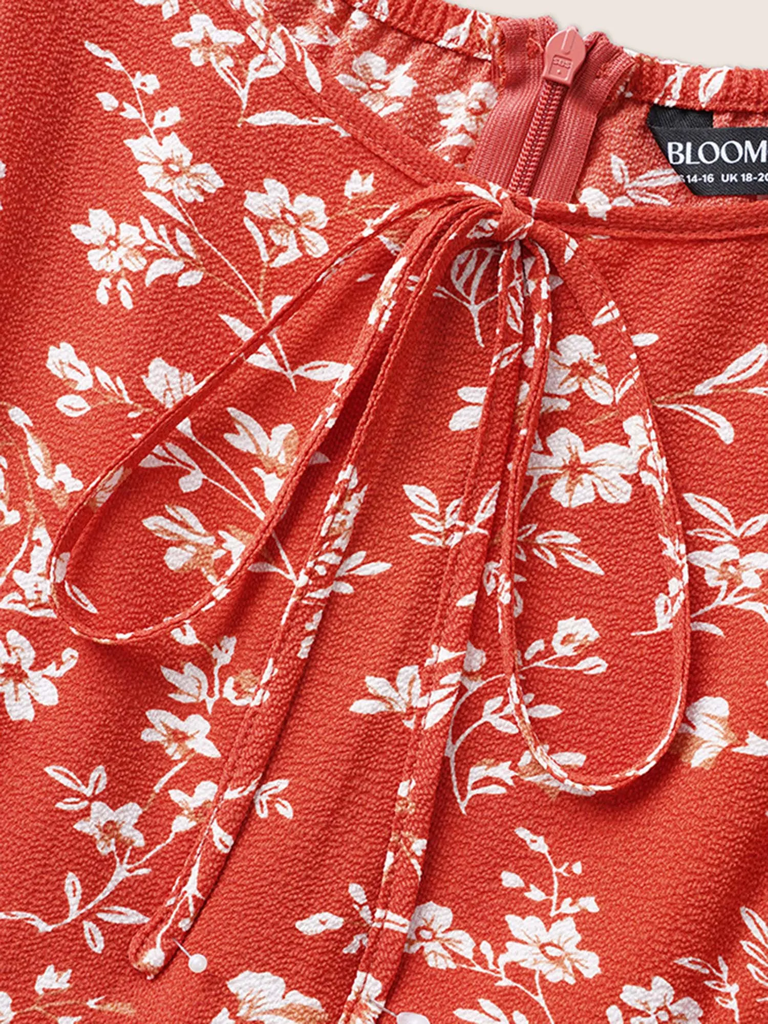 Crew Neck Ditsy Floral Tie Knot Jumpsuit sold by Bloomchic product image thumbnail 5