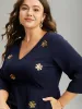 Snowflake Sequin Embroidered Pocket Dress sold by Bloomchic