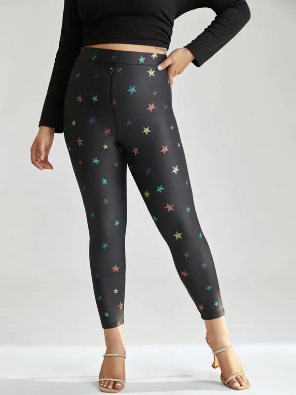 Supersoft Essentials Star High Rise Elastic Waist Leggings sold by Bloomchic