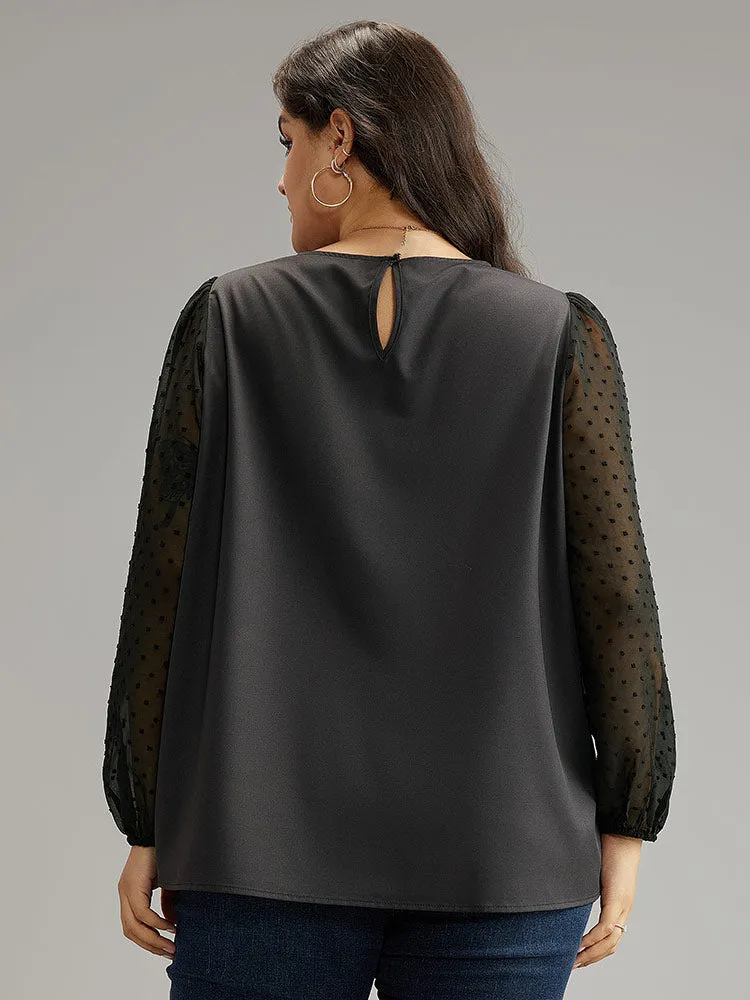 Boho Print Patchwork Mesh Lantern Sleeve Blouse sold by Bloomchic product image thumbnail 5