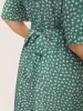 Lapel V-Neck Midi Dress sold by Bloomchic