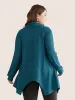 Cowl Neck Textured Button Detail Hanky Hem T-shirt sold by Bloomchic