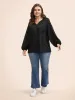 Solid Texture Tie Knot Ruffles Blouse sold by Bloomchic