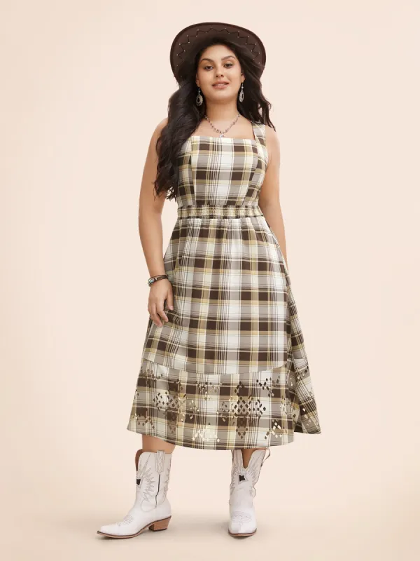 Burntout Hem Waist Defining Midi Dress sold by Bloomchic