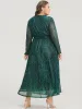 Solid Pocket Wrap Belted Sequin Mesh Maxi Dress sold by Bloomchic