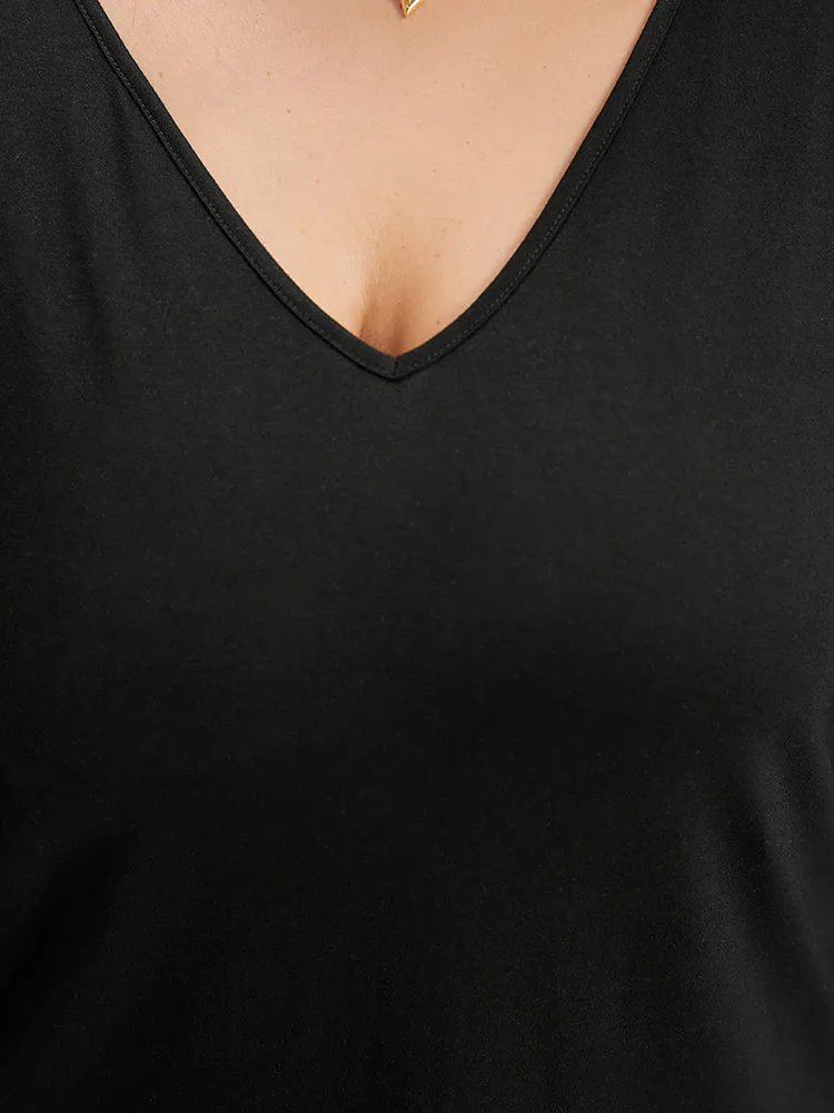 Contrast Lace V Neck Bell Sleeve T-shirt sold by Bloomchic product image thumbnail 5