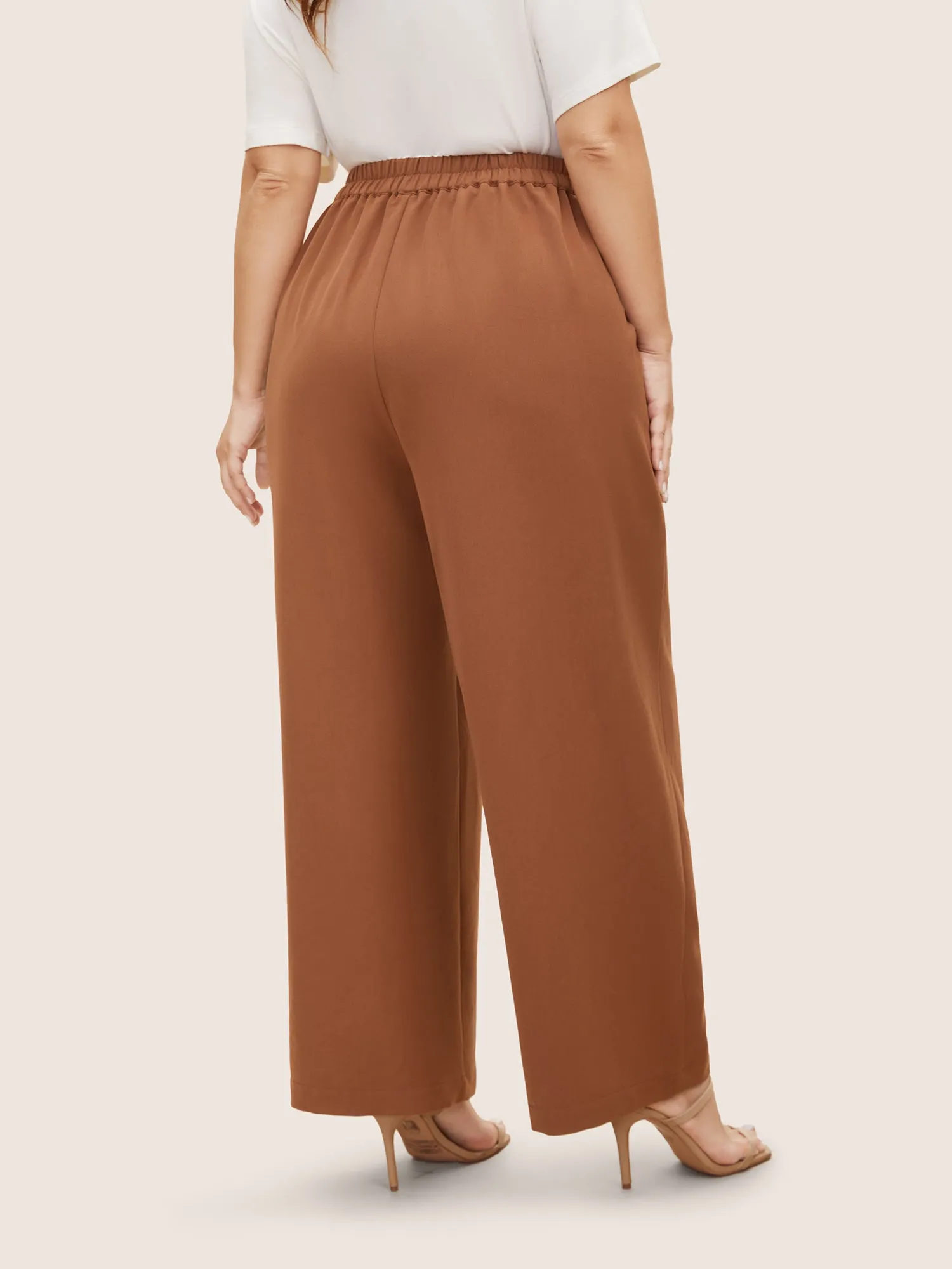 Plain Metal Detail Wide Leg Pants sold by Bloomchic product image thumbnail 3