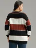 Colorblock Contrast Hollow Out Drop Shoulder Pullover sold by Bloomchic
