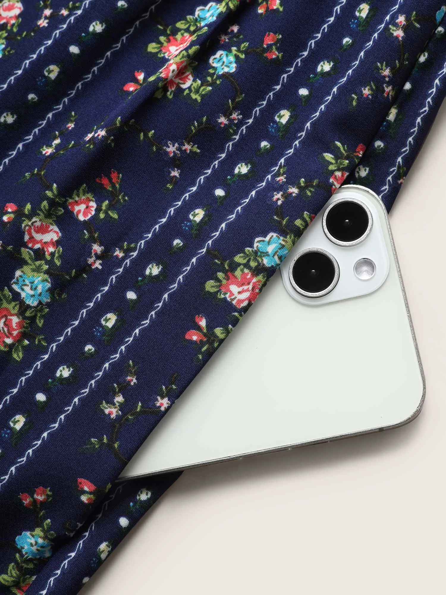 Floral Square Neck Frill Trim Gathered Romper sold by Bloomchic product image thumbnail 5