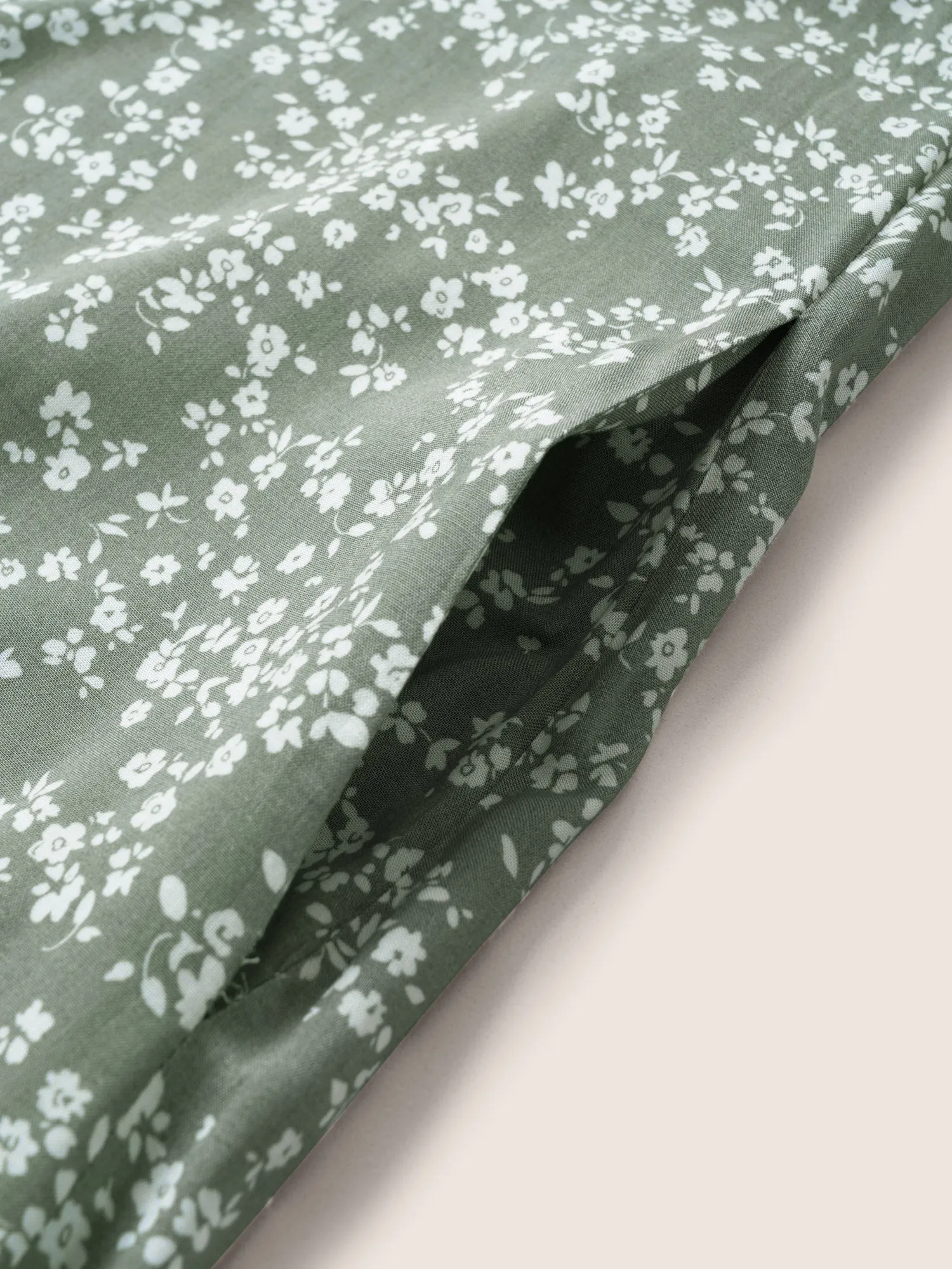 Ditsy Floral Ties Pocket Flutter Layered Hem Dress sold by Bloomchic product image thumbnail 5