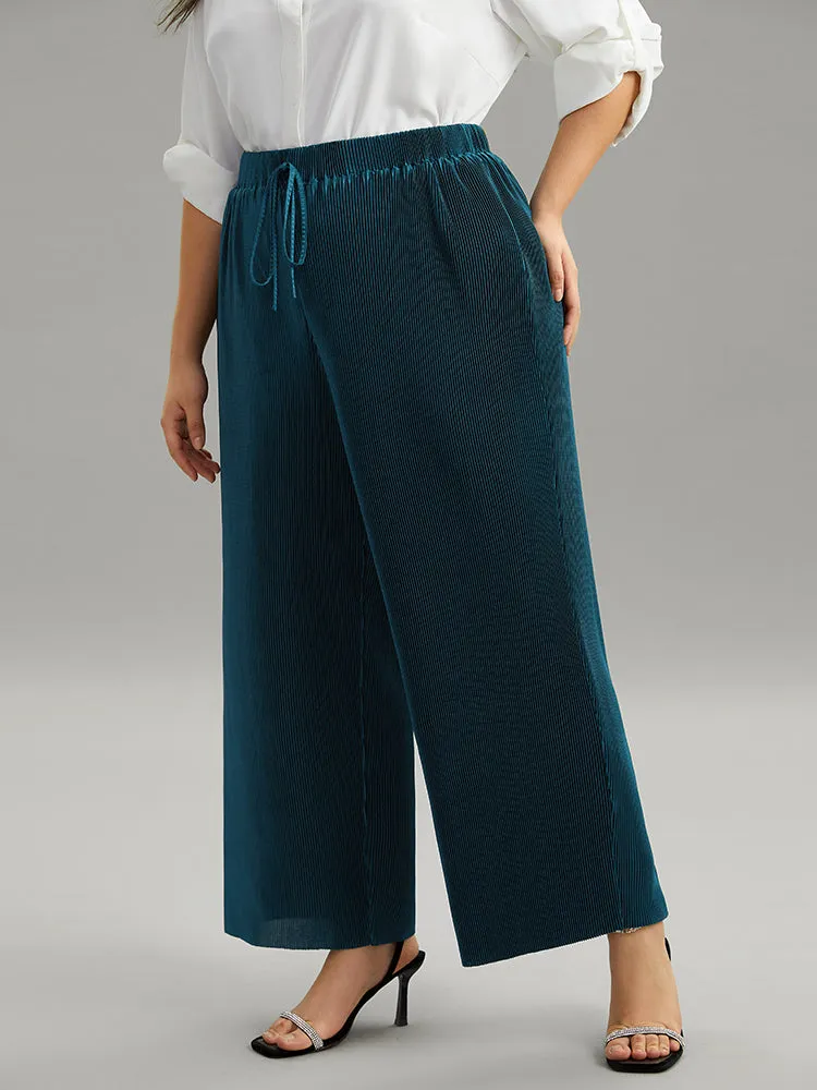 Solid Ties Plested Straight Leg Pants sold by Bloomchic product image thumbnail 3