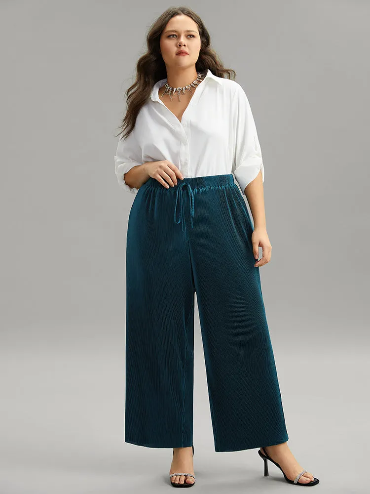 Solid Ties Plested Straight Leg Pants sold by Bloomchic product image thumbnail 4