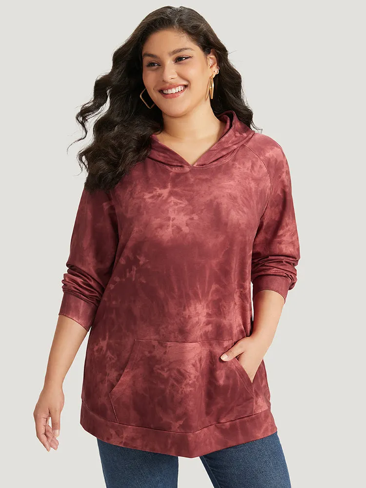 Tie Dye Pocket Hooded Sweatshirt sold by Bloomchic