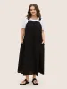Cotton Solid Adjustable Straps Pocket Midi Dress sold by Bloomchic