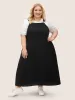 Cotton Solid Adjustable Straps Pocket Midi Dress sold by Bloomchic