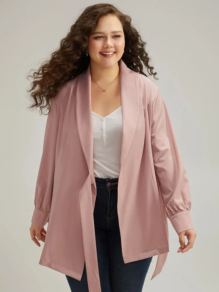 Plain Lapel Collar Asymmetrical Knot Blazer sold by Bloomchic product image thumbnail 3