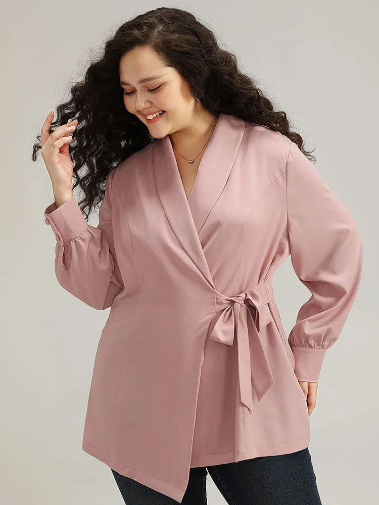 Plain Lapel Collar Asymmetrical Knot Blazer sold by Bloomchic product image thumbnail 5