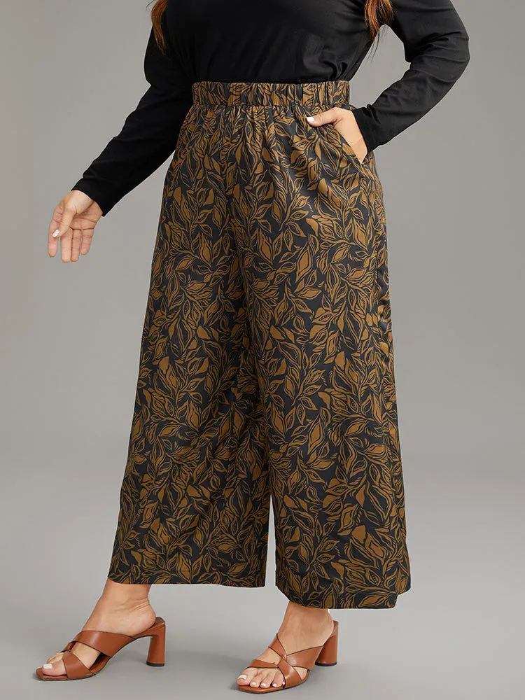 Silhouette Floral Print Elastic Waist Wide Leg Pants sold by Bloomchic product image thumbnail 3