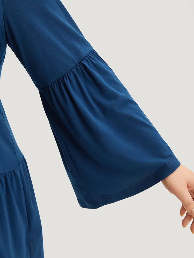 Floral Embroidered Bell Sleeve Crew Neck T-shirt sold by Bloomchic product image thumbnail 5