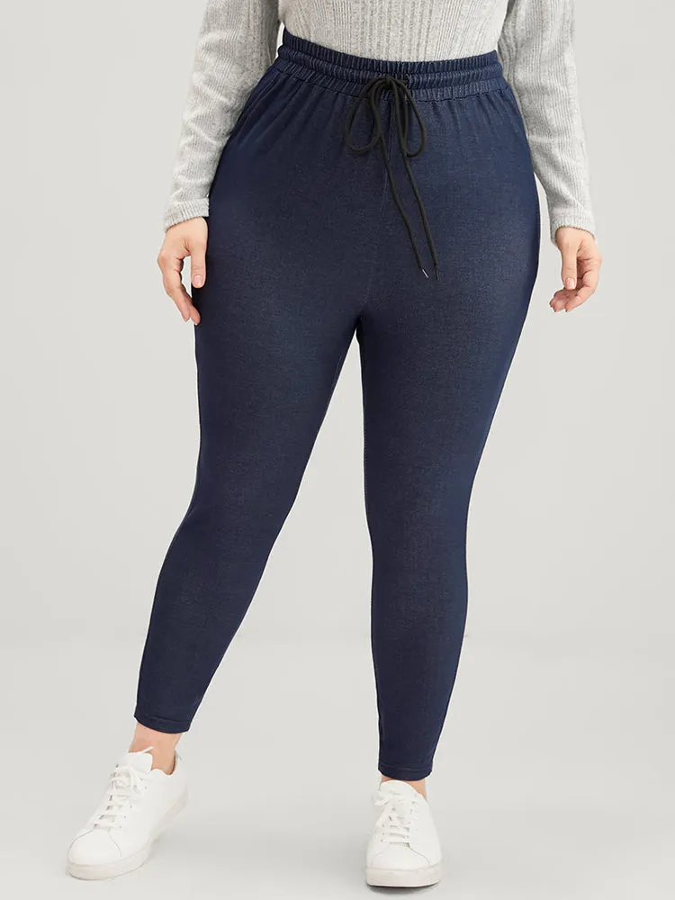 Solid Ties Elastic Waist Leggings sold by Bloomchic