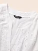 Notched Broderie Anglaise Lantern Sleeve Blouse sold by Bloomchic