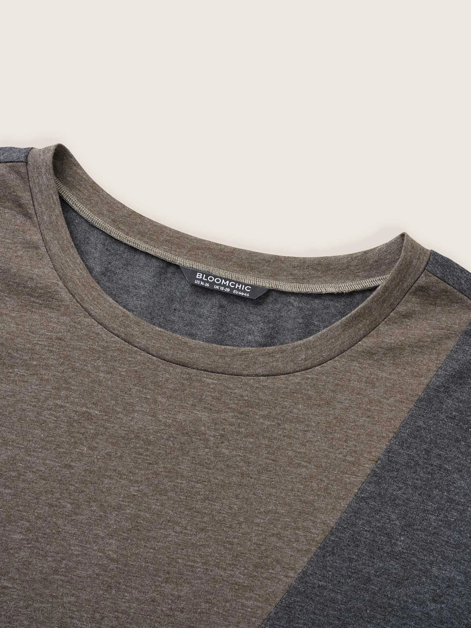 Two Tone Contrast Round Neck T-shirt sold by Bloomchic product image thumbnail 5
