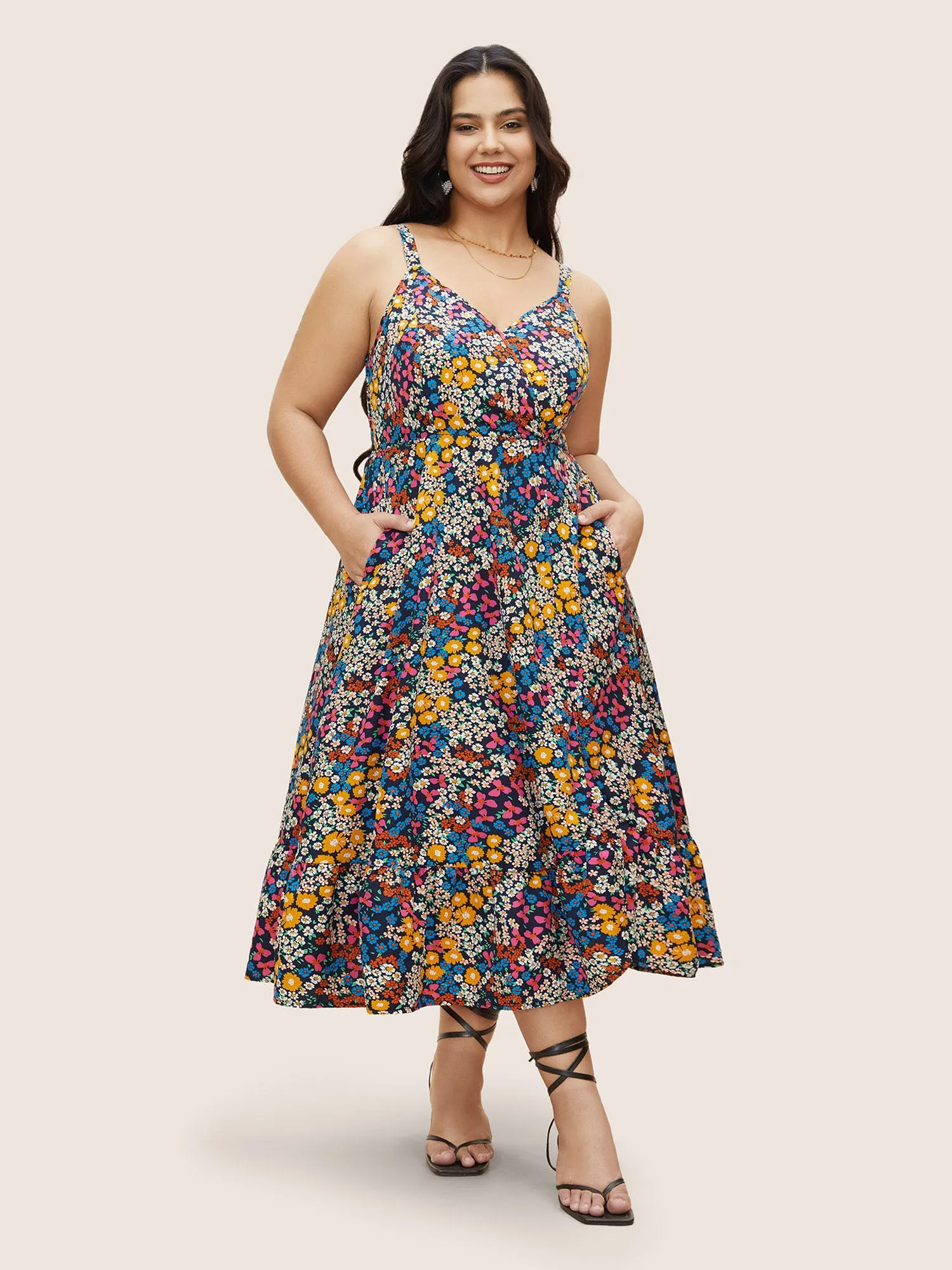 Ditsy Floral Shirred Pocket Cami Dress sold by Bloomchic