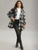 Plaid Belted Pocket Double Breasted Coat sold by Bloomchic