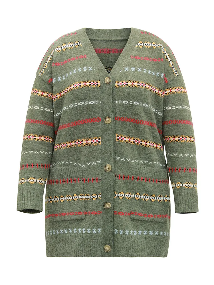 Anti-Pilling Contrast Striped Button Up Cardigan sold by Bloomchic product image thumbnail 5