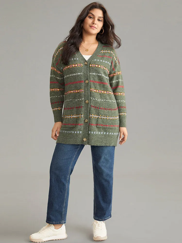 Anti-Pilling Contrast Striped Button Up Cardigan sold by Bloomchic product image thumbnail 3