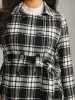 Plaid Belted Pocket Double Breasted Coat sold by Bloomchic
