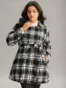 Plaid Belted Pocket Double Breasted Coat sold by Bloomchic