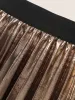 Glitter Metallic Luster Knitted Pleated Skirt sold by Bloomchic