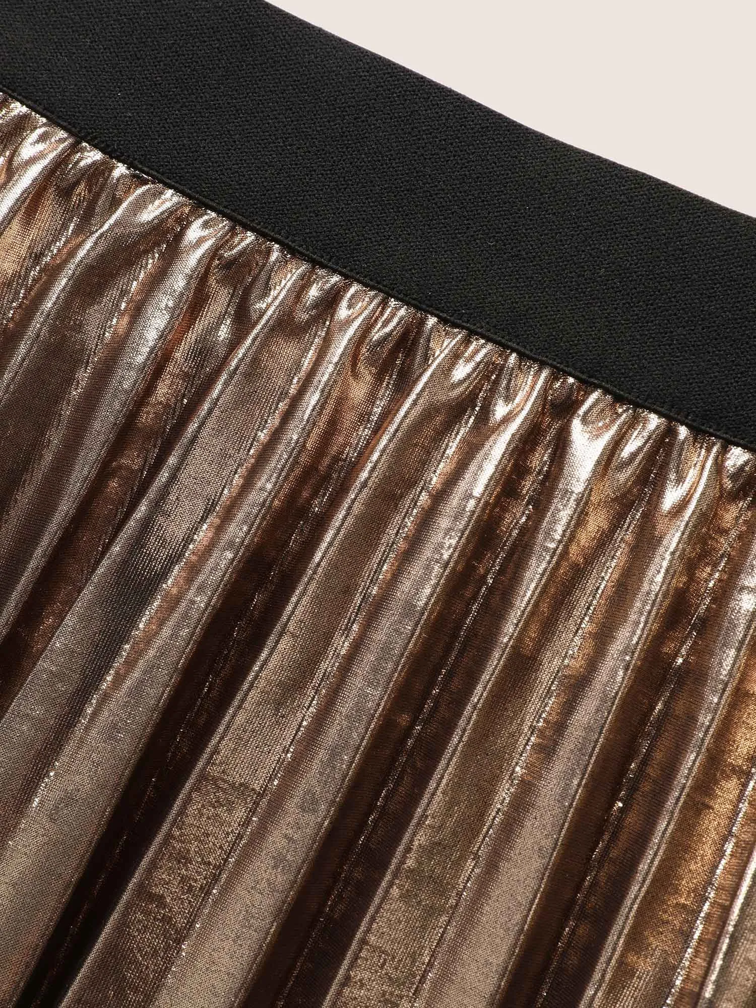 Glitter Metallic Luster Knitted Pleated Skirt sold by Bloomchic product image thumbnail 5