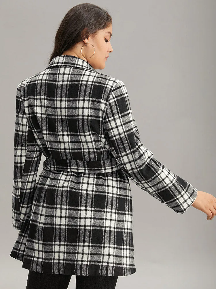 Plaid Belted Pocket Double Breasted Coat sold by Bloomchic product image thumbnail 2