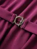 Solid Elastic Waist Flutter Sleeve Buckle Detail Blouse sold by Bloomchic