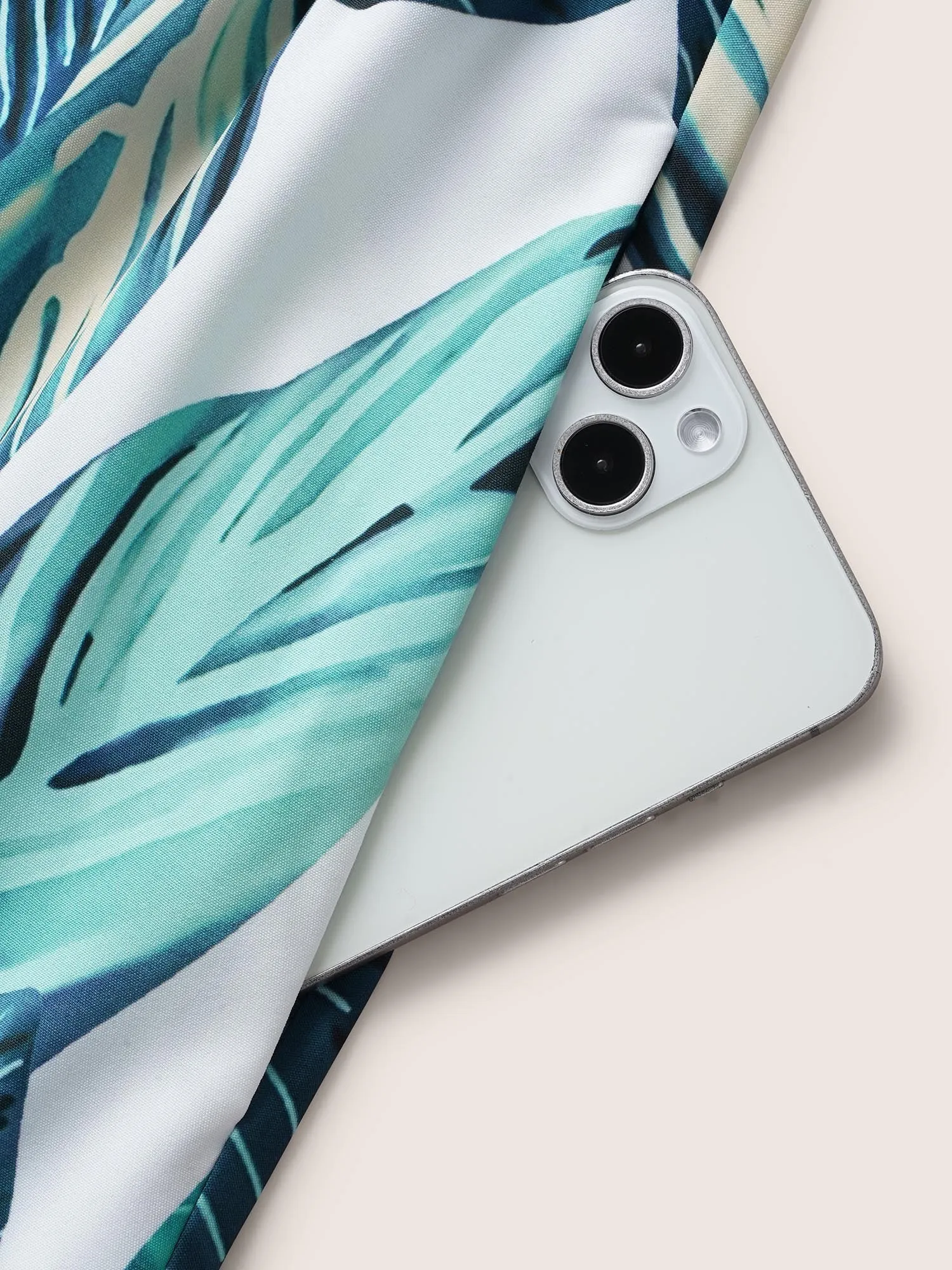 Tropical Print Drawstring Ruffle Sleeve Dress sold by Bloomchic product image thumbnail 5