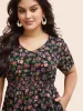 V Neck Ditsy Floral Shirred Dress sold by Bloomchic