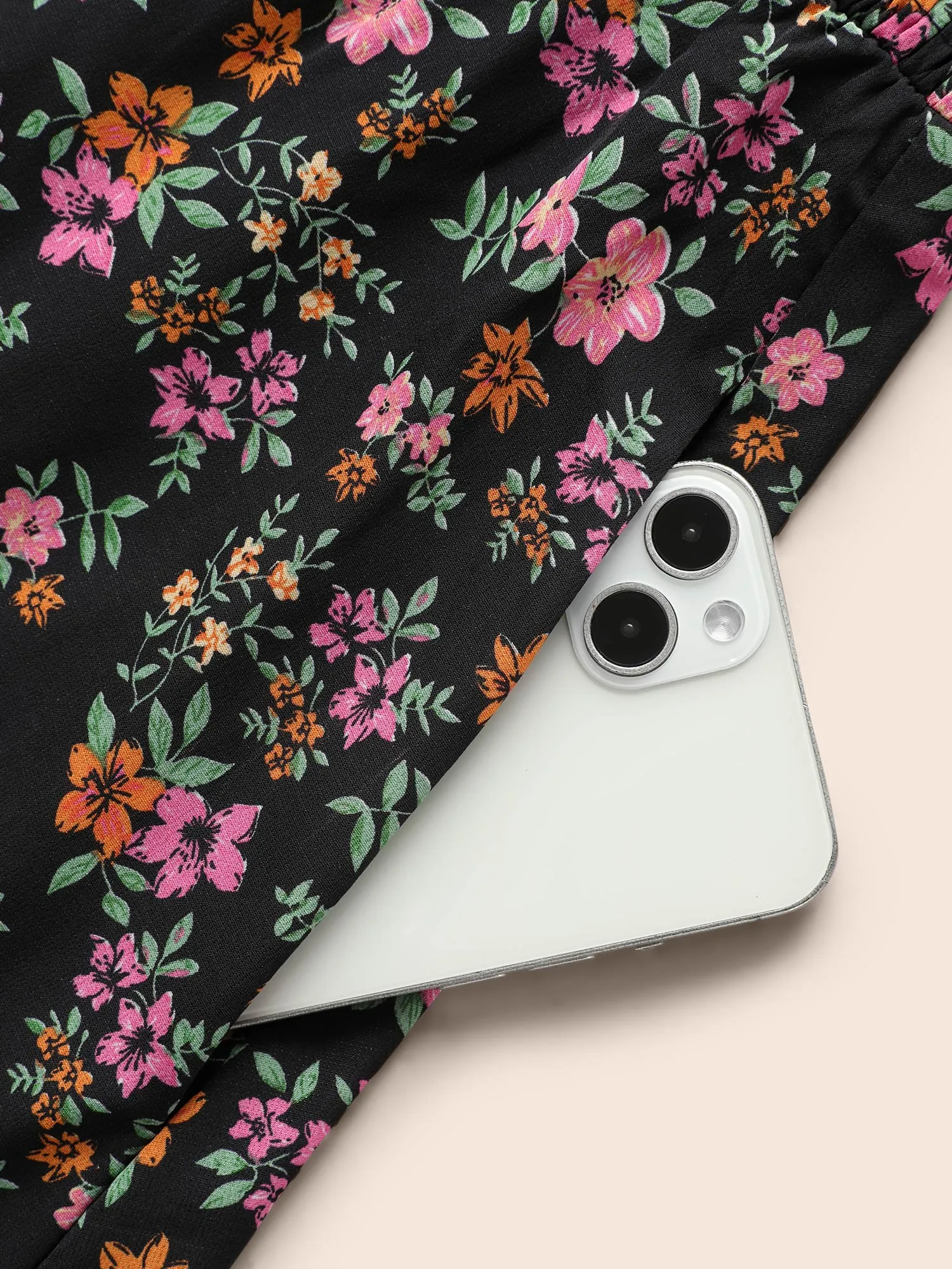 V Neck Ditsy Floral Shirred Dress sold by Bloomchic product image thumbnail 5