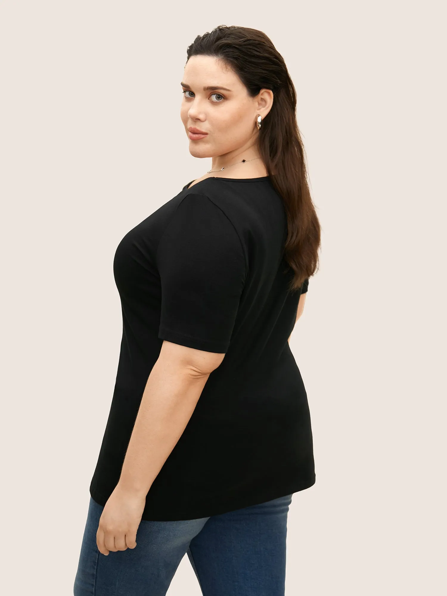 Basic Solid Square Neck Knit T-shirt sold by Bloomchic product image thumbnail 5