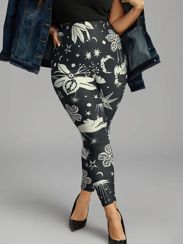 Natural Print High Rise Skinny Leggings sold by Bloomchic