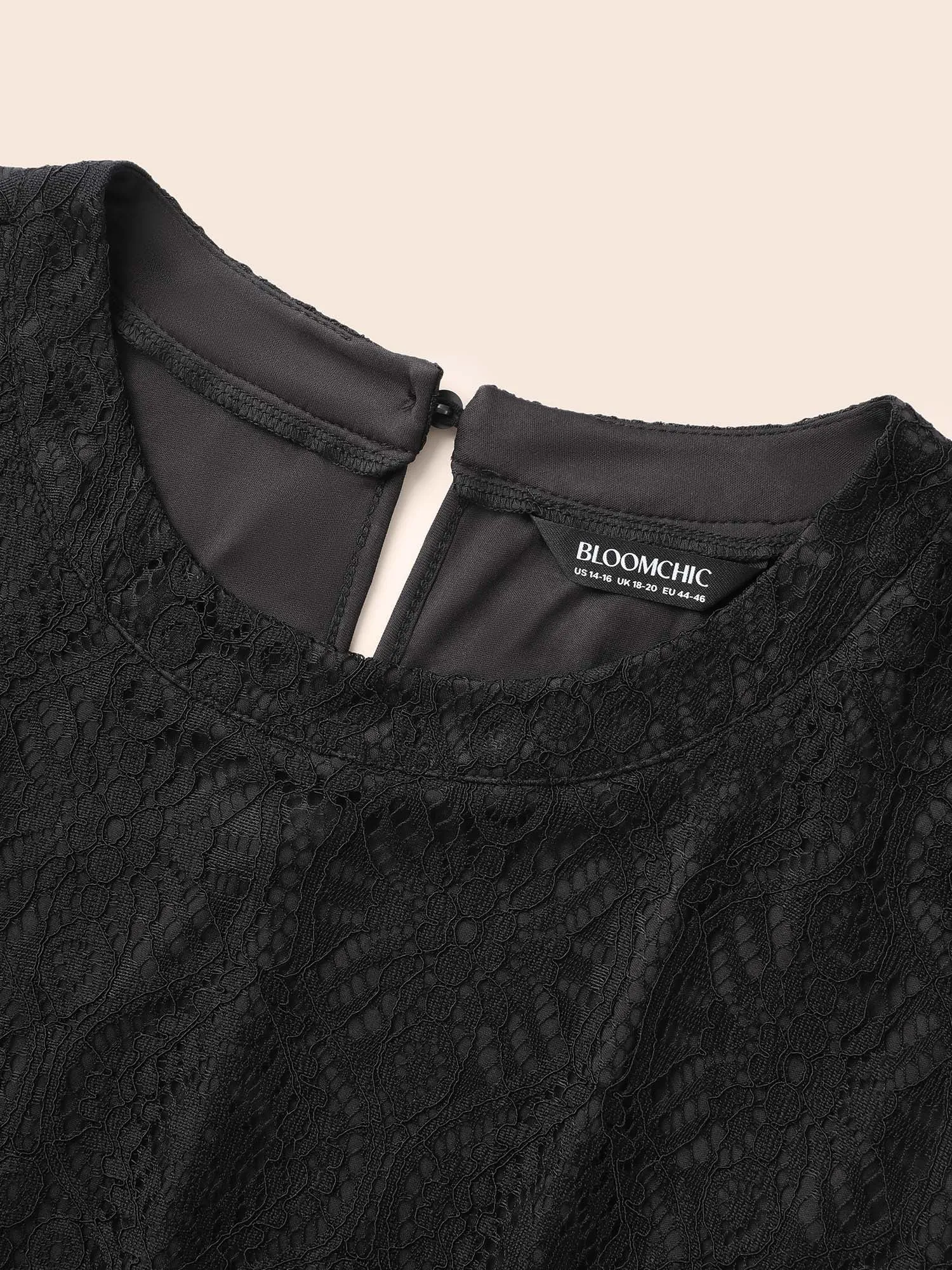 Round Neck Lace Patchwork Mesh Dress sold by Bloomchic product image thumbnail 5