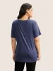Moon and Star Print V Neck T-shirt sold by Bloomchic