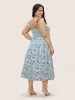 Ditsy Floral Ruffle Trim Side Seam Pocket Dress sold by Bloomchic